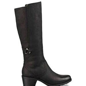 *TEVA* Black Leather Heeled Tall Foxy Boots Size 6.5